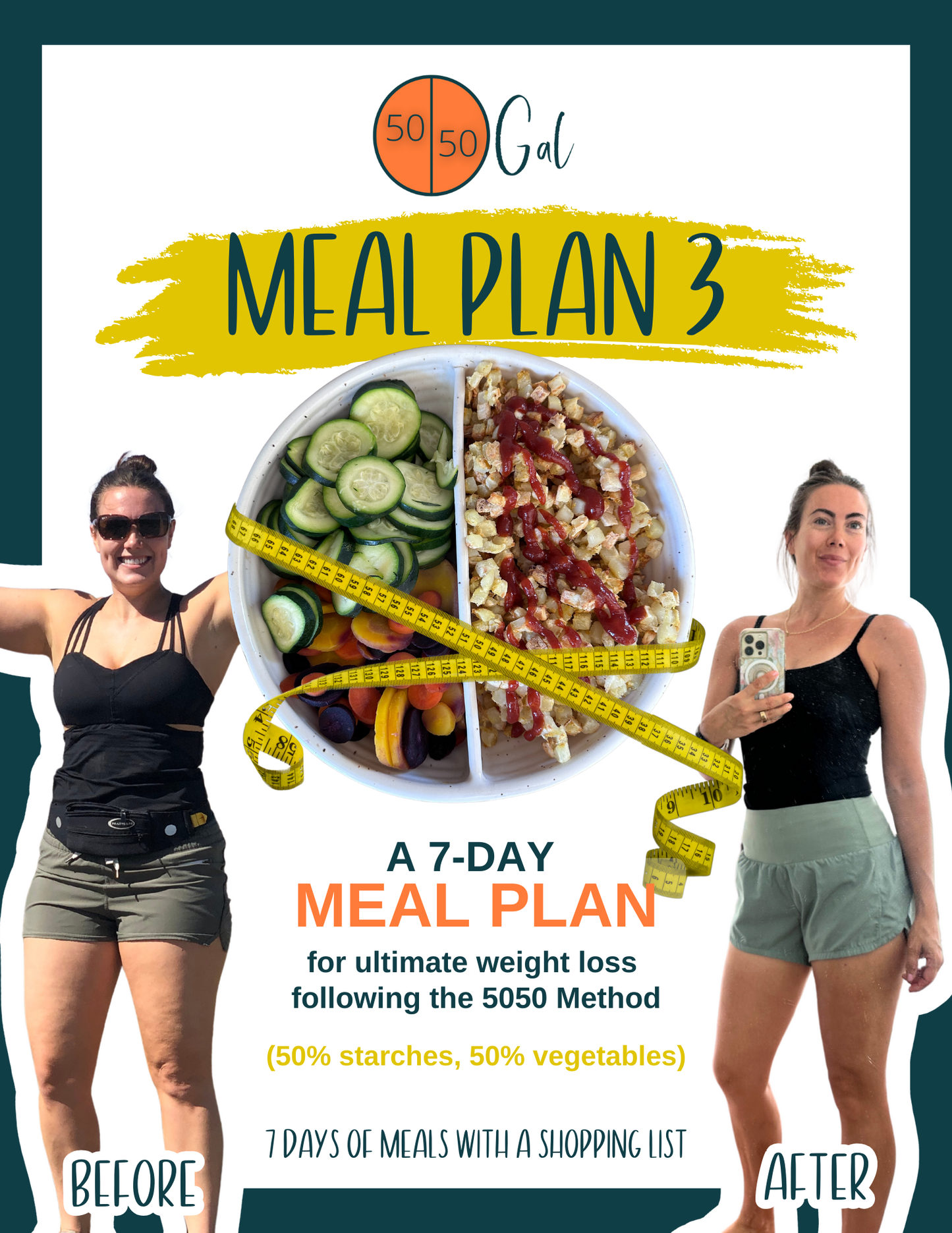 Meal Plan 3 fullandfulfilled 50 50 plate 50/50 bowl starch solution McDougall Program 5050 diet wfpb vegan plant based E-Books fullandfulfilled