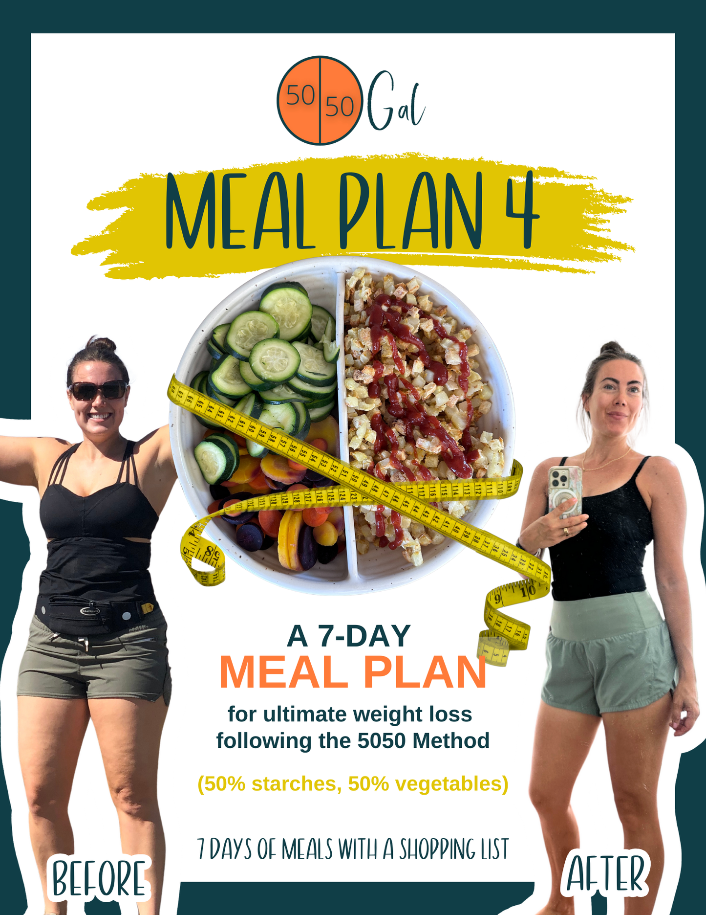 Meal Plan 4 fullandfulfilled 50 50 plate 50/50 bowl starch solution McDougall Program 5050 diet wfpb vegan plant based E-Books fullandfulfilled